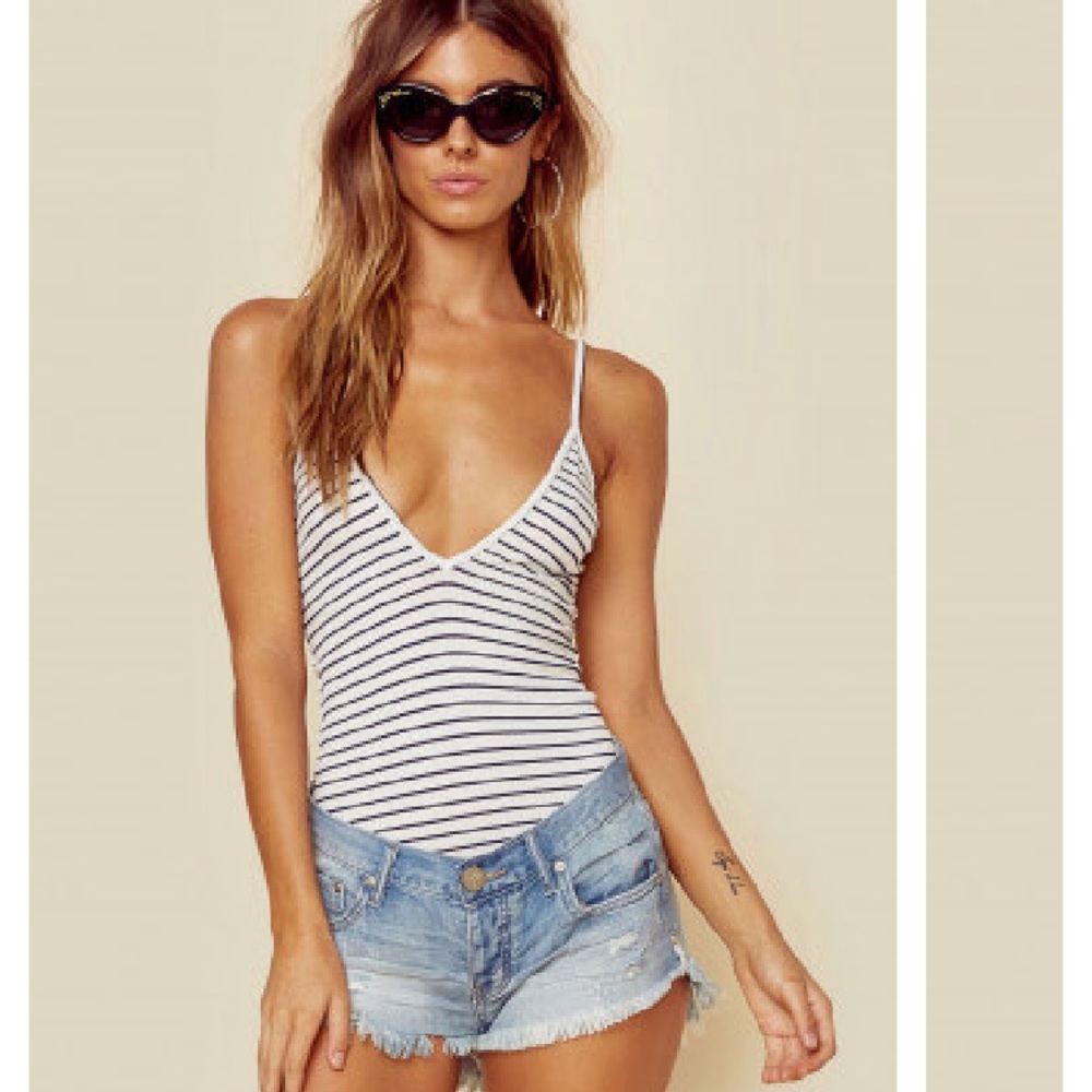 NWT Blue Life V neck stripe tank